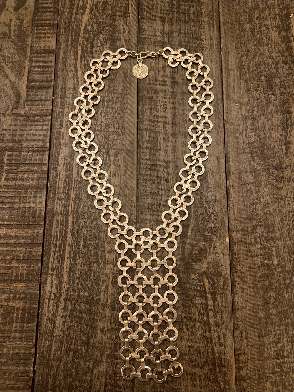Vintage Ottoman style Link Drop bib Statement Necklace coin by clasp
